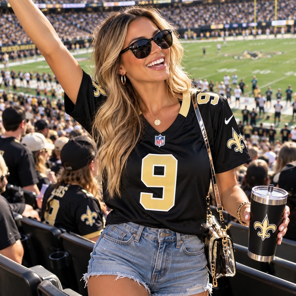Nike New Orleans Saints Drew Brees 9 Jersey Womens Medium Black NFL On Field